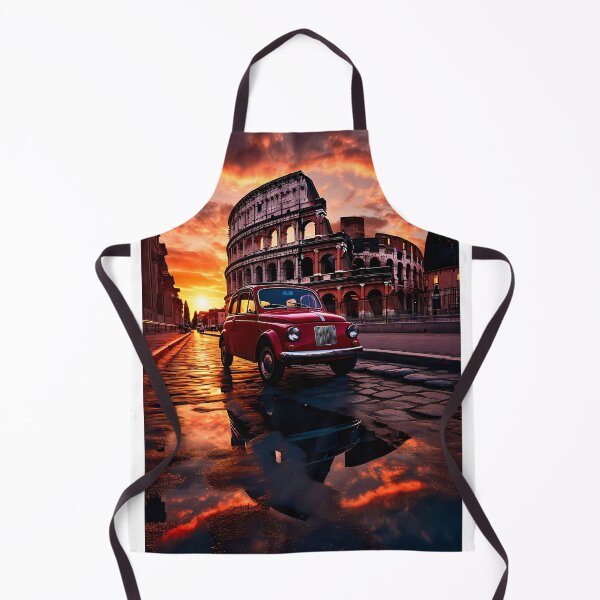 Item preview, Vintage City Car at Sunrise with Ancient Ruins designed and sold by RevUpDesign.