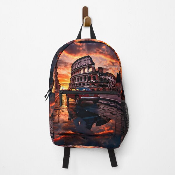 Item preview, Vintage City Car at Sunrise with Ancient Ruins designed and sold by RevUpDesign.
