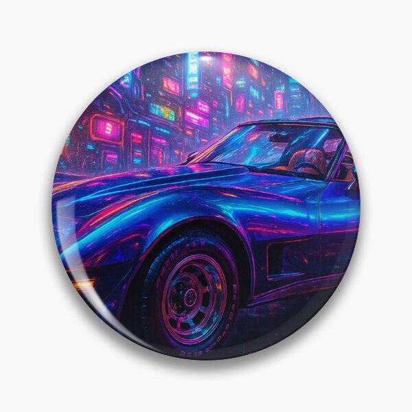 Item preview, Cyberpunk Blue Corvette designed and sold by kiwiartyfarty.