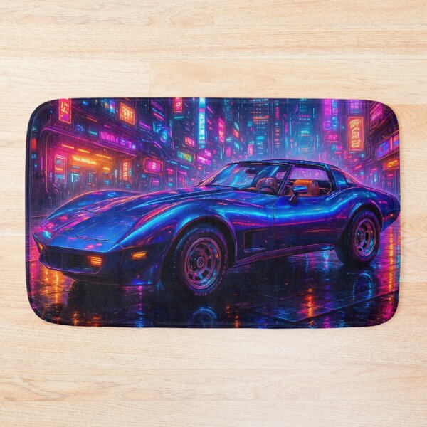 Item preview, Cyberpunk Blue Corvette designed and sold by kiwiartyfarty.