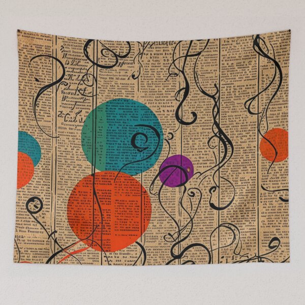 Item preview, Old newspapers, collage, abstraction, color art designed and sold by artdragongift 15.