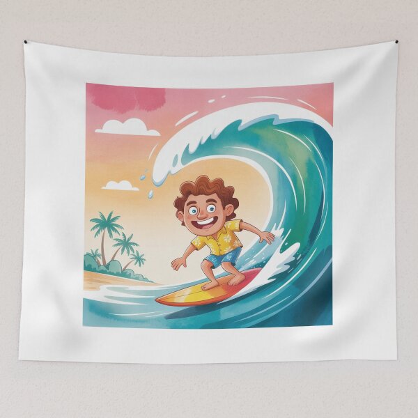 Item preview, Surfing Kid designed and sold by ArtQueen777.