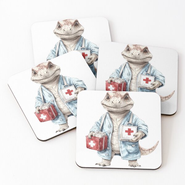 Item preview, Cute Dinosaur Doctor with Medical Kit   designed and sold by Jonaree Art Design.