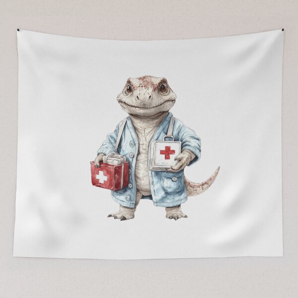 Item preview, Cute Dinosaur Doctor with Medical Kit   designed and sold by Jonaree Art Design.