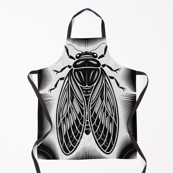 Item preview, Linocut Print Cicada designed and sold by GROOVEGORB Design Shop.