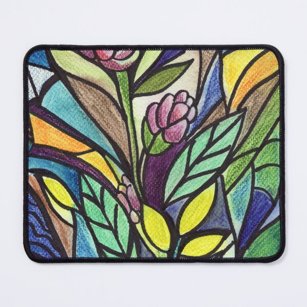 Item preview, Gorgeous Garden Stained Glass Batik Style Watercolor Flowers designed and sold by Irina Sztukowski.