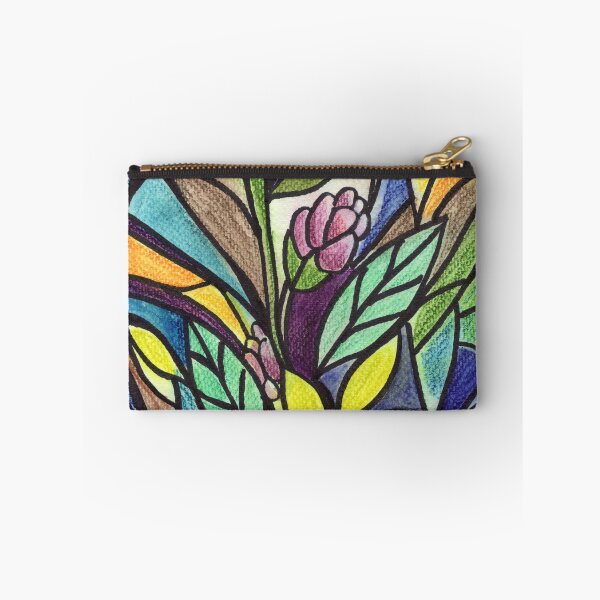 Item preview, Gorgeous Garden Stained Glass Batik Style Watercolor Flowers  designed and sold by Irina Sztukowski.