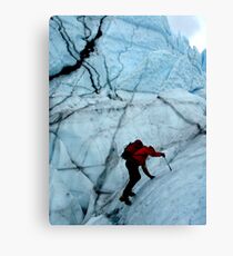 Ice climber hikes ice Canvas Print