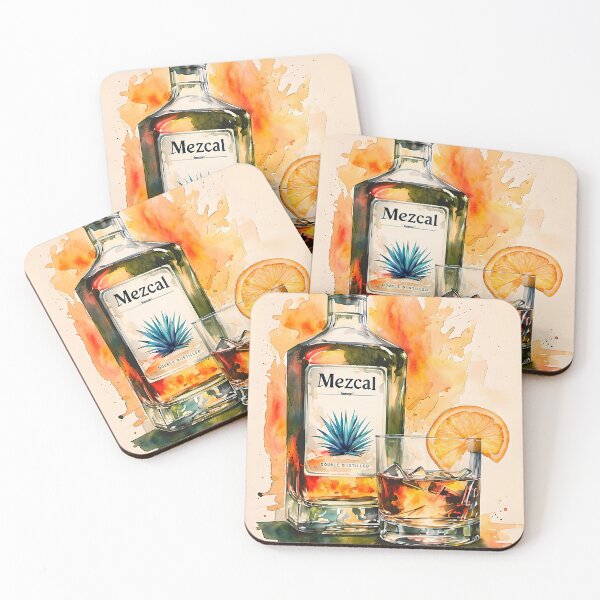 Item preview, Mezcal Bottle and Drink Watercolor designed and sold by paulrommer.
