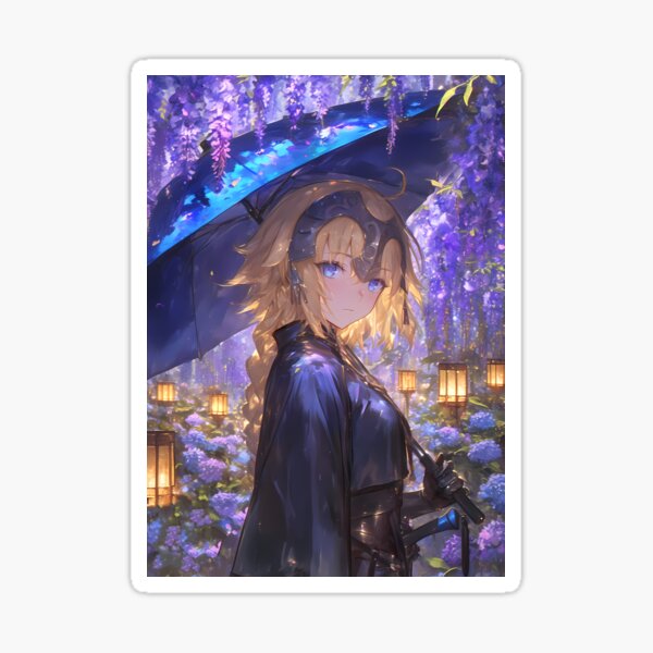 Fate Grand Jeanne dArc FateGrandOrder Anime Wisteria Umbrella Armor Glow Sticker