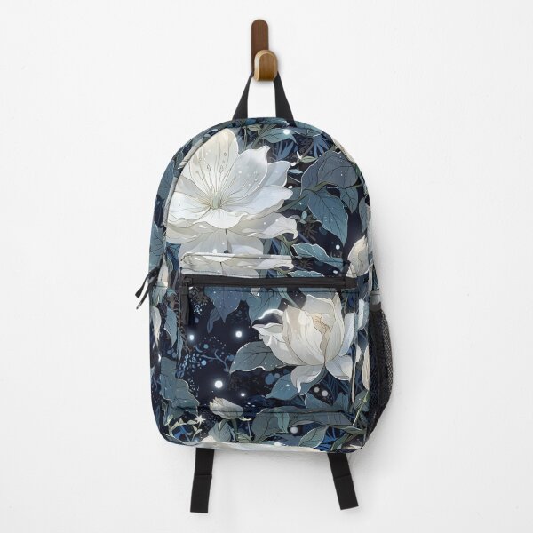 Item preview, Elegant White Flowers and Green Foliage Against a Starry Night Background designed and sold by CoolPixels.