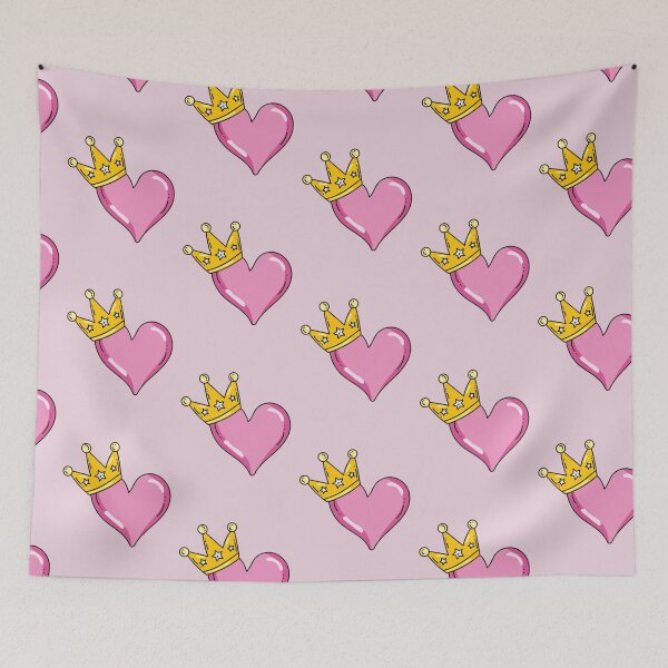 Item preview, VSCO Girl Pink Heart with Crown  designed and sold by kiamiontie.