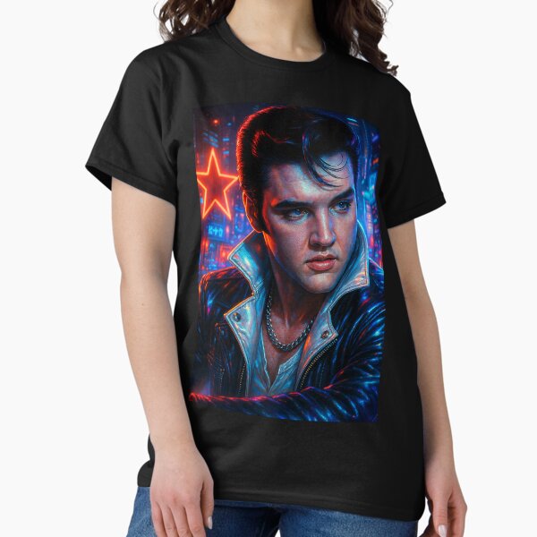 Item preview, Cyberpunk Iconic Portrait of Elvis designed and sold by kiwiartyfarty.