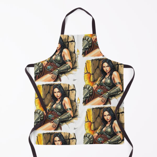 Item preview, Resting Warrior woman in armor fantasy art designed and sold by Vintage Designs +.