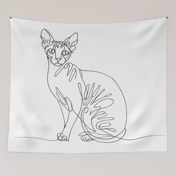 Item preview, Hand Drawn Sphynx Cat Minimalist Line Art designed and sold by Brush & Soul.