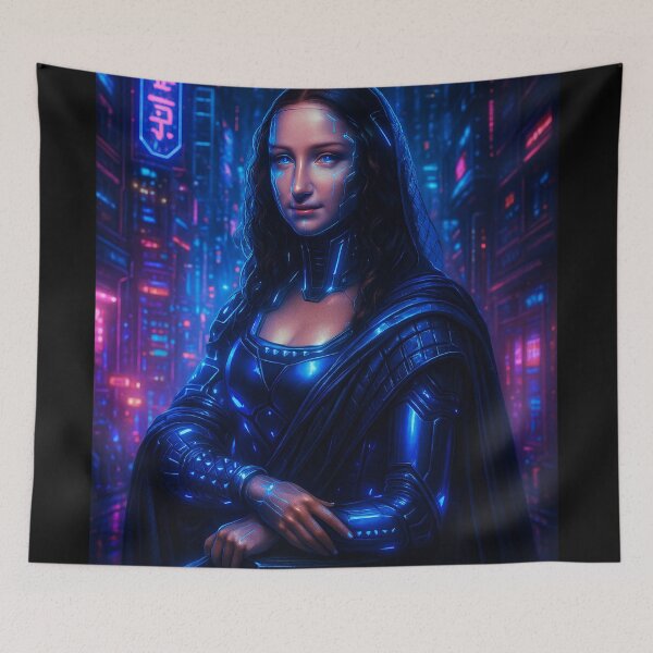 Item preview, Cyberpunk Mona Lisa designed and sold by kiwiartyfarty.