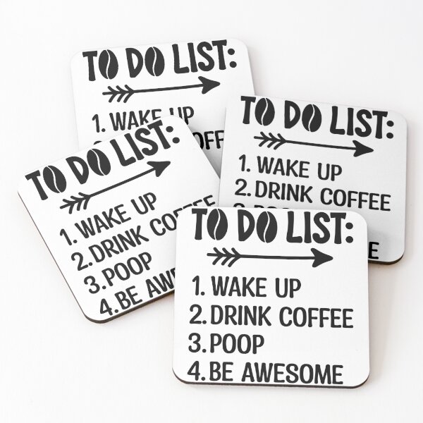 Item preview, Funny To Do List Coffee Poop Be Awesome Humor Quote Design designed and sold by PatternCouture.