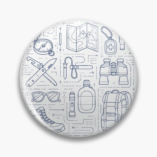 Item preview, Hiking Essentials Blueprint designed and sold by wolfkin-design.