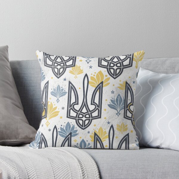 Item preview, Seamless Ukrainian Tryzub Pattern with National Colors and Folk Motifs. designed and sold by RGShirtWorks.