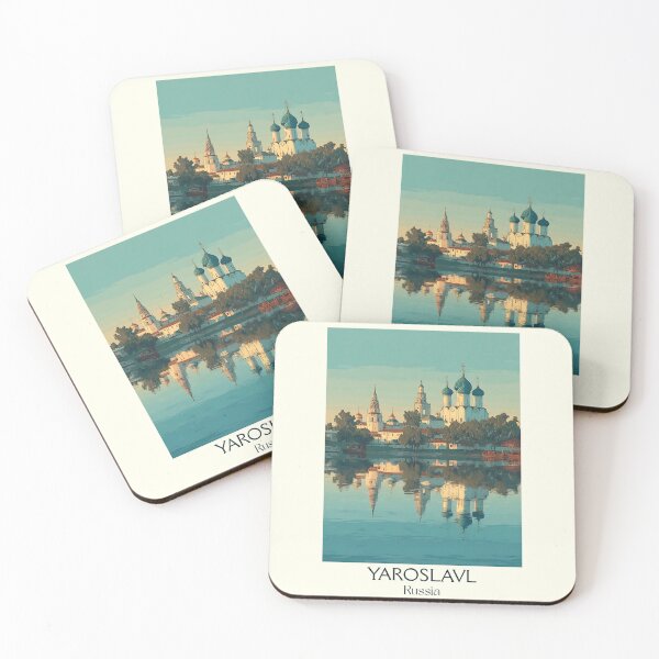 Item preview, Yaroslavl Riverside Reflection with Domed Churches Poster	 designed and sold by TuncGK.