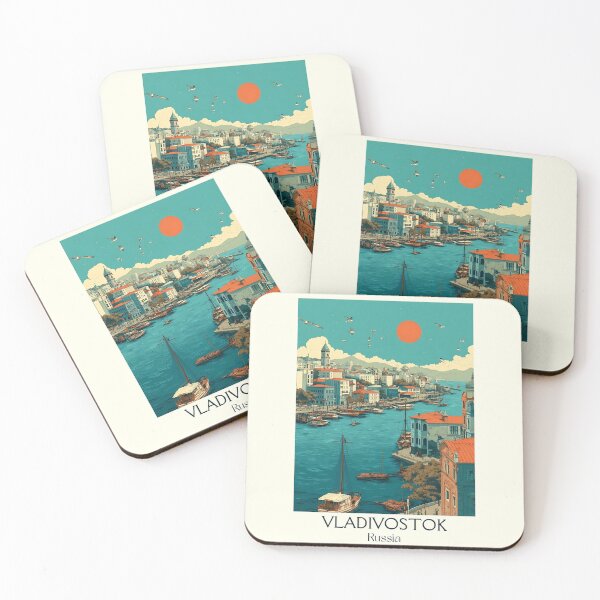Item preview, Vladivostok Port Bridges and Seaside Urban Scene Poster	 designed and sold by TuncGK.