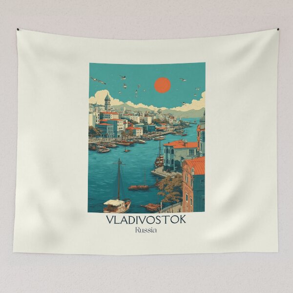Item preview, Vladivostok Port Bridges and Seaside Urban Scene Poster	 designed and sold by TuncGK.
