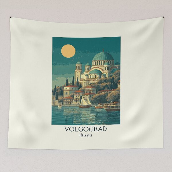 Item preview, Volgograd Cathedral and Hilltop Horizon Travel Print	 designed and sold by TuncGK.
