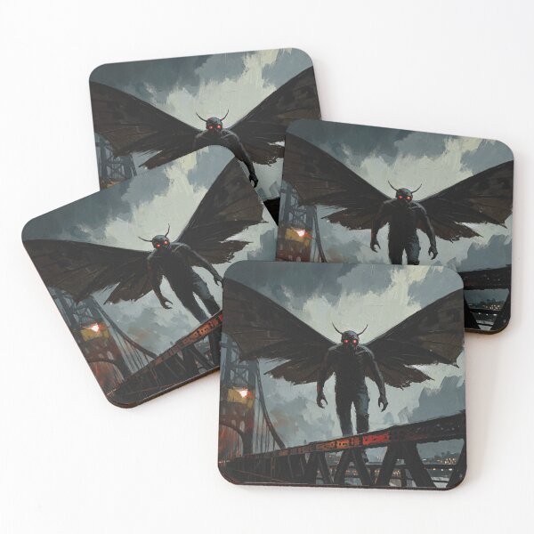 Item preview, The Moth Man of Point Pleasant cryptid illustration designed and sold by Vintage Designs +.