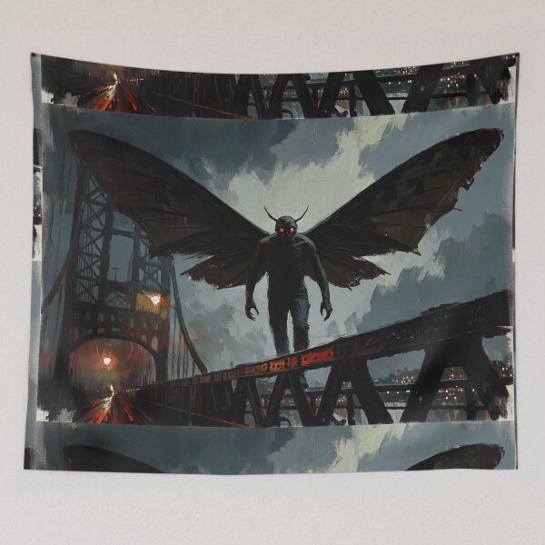 Item preview, The Moth Man of Point Pleasant cryptid illustration designed and sold by Vintage Designs +.