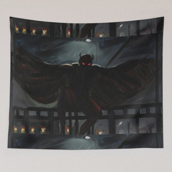 Item preview, The Moth Man of Point Pleasant cryptid illustration designed and sold by Vintage Designs +.