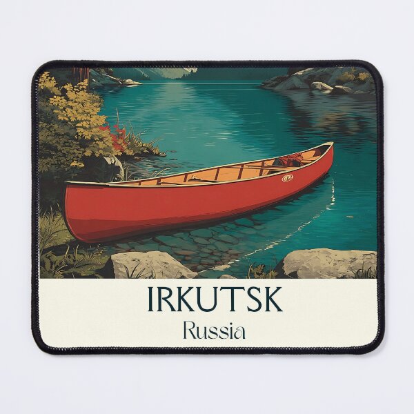 Item preview, Irkutsk Lake Baikal Canoe Journey Minimal Retro Nature Print designed and sold by TuncGK.