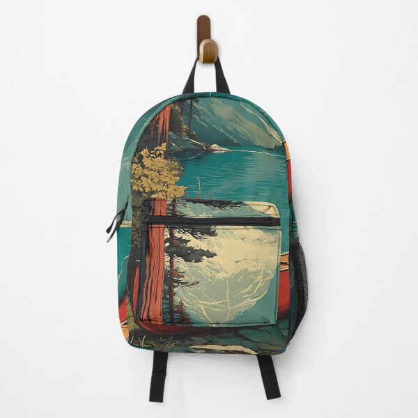 Item preview, Irkutsk Lake Baikal Canoe Journey Minimal Retro Nature Print designed and sold by TuncGK.