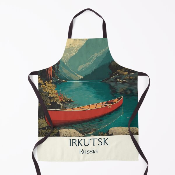 Item preview, Irkutsk Lake Baikal Canoe Journey Minimal Retro Nature Print designed and sold by TuncGK.
