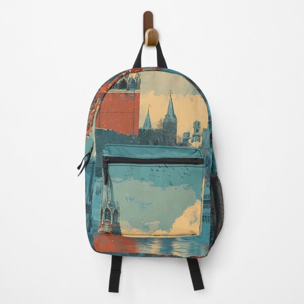 Item preview, Moscow Iconic Kremlin Towers with Red Sunset Travel Art designed and sold by TuncGK.
