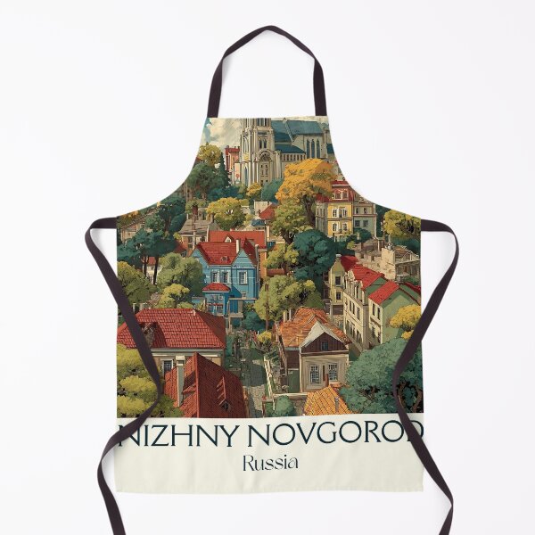 Item preview, Nizhny Novgorod Colorful Hilltop City Above River Travel Print	 designed and sold by TuncGK.