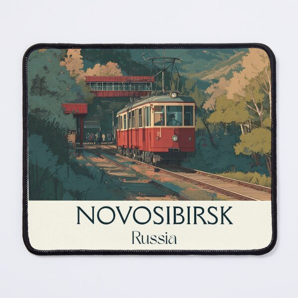Item preview, Novosibirsk Snowy Peaks and Modern City Contrast Poster designed and sold by TuncGK.