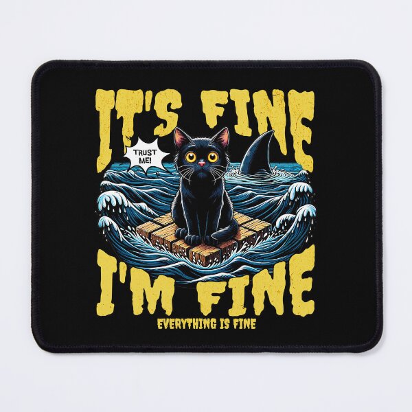 Item preview, It’s Fine I’m Fine Everything Is Fine Funny Cat in Danger designed and sold by dudelinart.