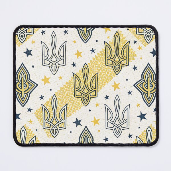 Item preview, Ukrainian Trident Tryzub Seamless Pattern with Stars and Flag Colors. designed and sold by RGShirtWorks.