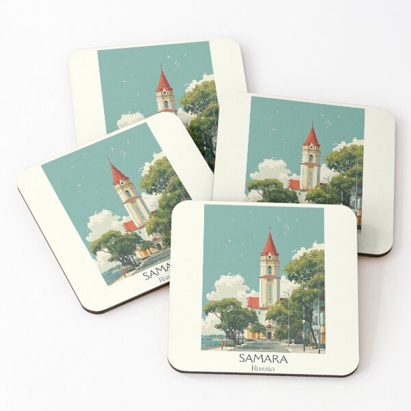 Item preview, Samara Riverside Church and Lush Trees Travel Poster	 designed and sold by TuncGK.
