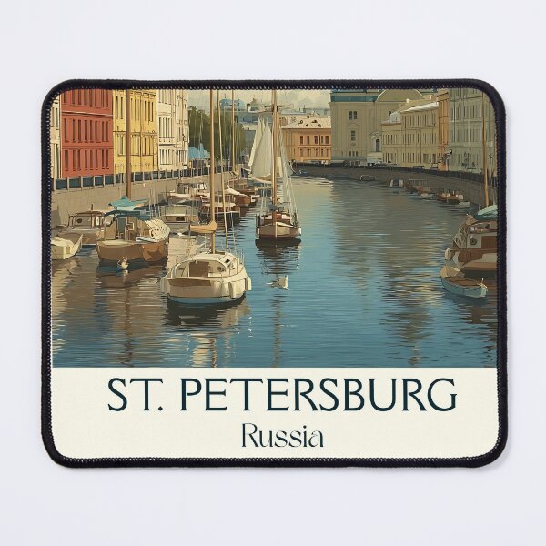 Item preview, St. Petersburg Grand Domes and Neva Reflection Travel Poster designed and sold by TuncGK.
