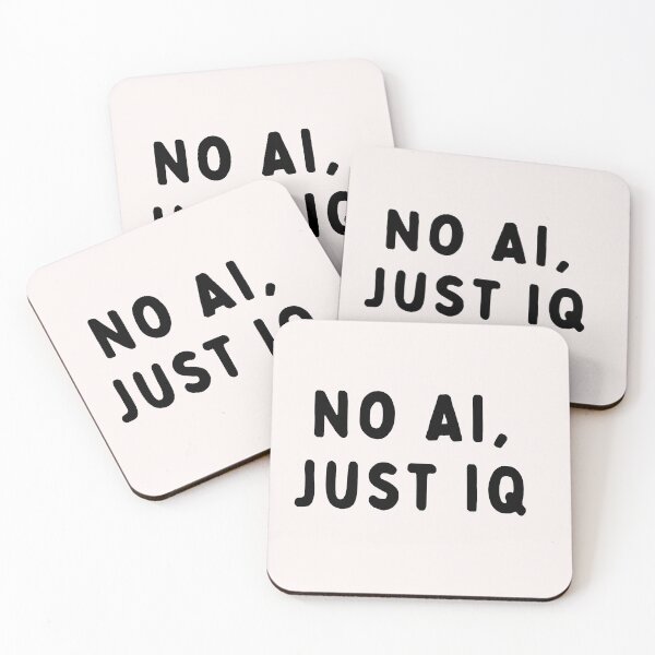 Item preview, No AI, Just IQ – Bold statement design designed and sold by dadnladdesigns.