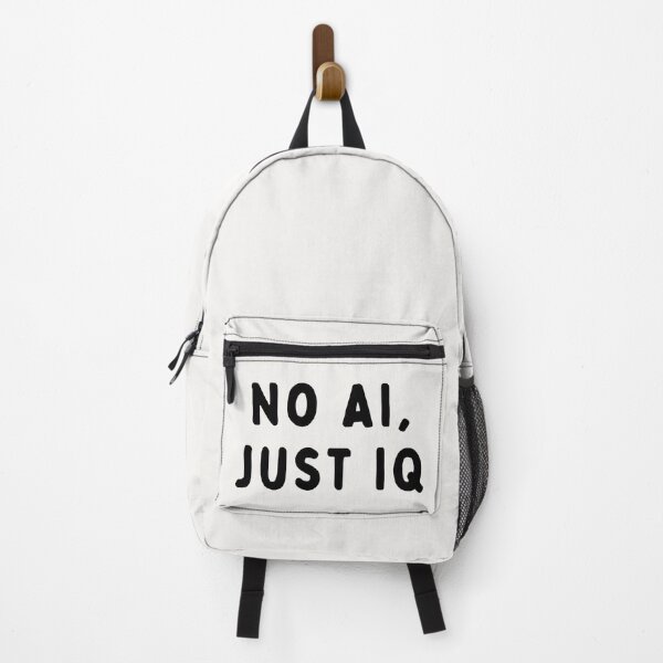 Item preview, No AI, Just IQ – Bold statement design designed and sold by dadnladdesigns.