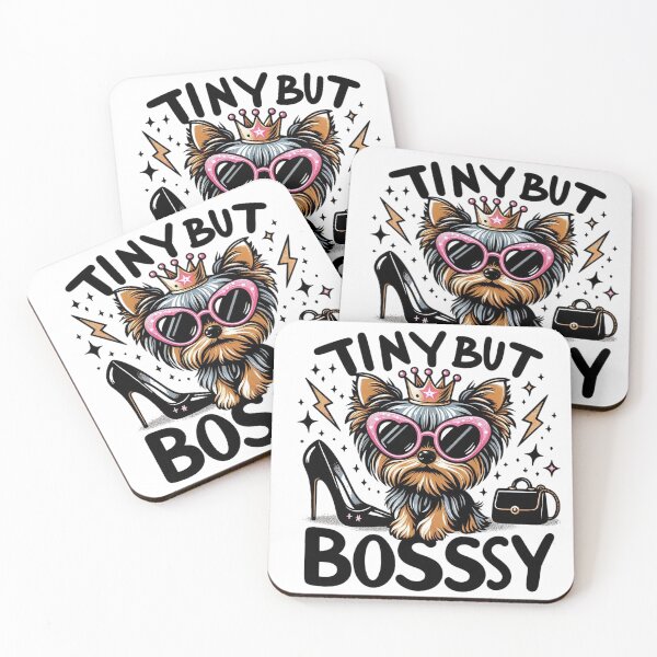 Item preview, Tiny But Bossy – Glam Yorkie with Crown & Sparkles designed and sold by dogslover22.