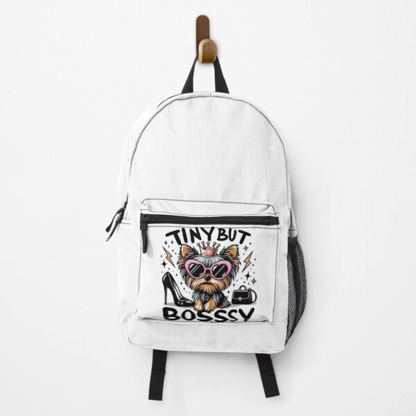 Item preview, Tiny But Bossy – Glam Yorkie with Crown & Sparkles designed and sold by dogslover22.
