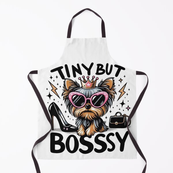 Item preview, Tiny But Bossy – Glam Yorkie with Crown & Sparkles designed and sold by dogslover22.