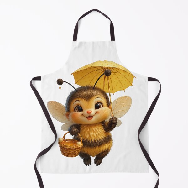 Item preview, Adorable 3D Bee with Honey Basket and Umbrella – Cute Anime Style designed and sold by NeonCore.