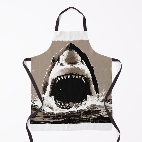 Item preview, Jaws Shark Attack classic 80s sepia designed and sold by redstar19.