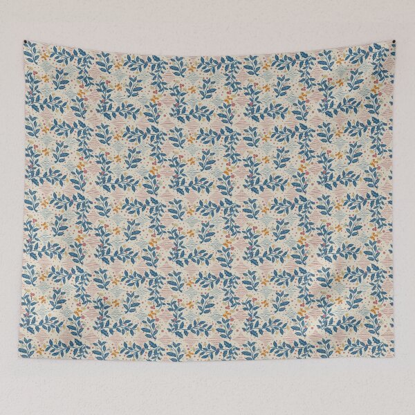 Item preview, Whimsical Blue Foliage with Butterflies and Dots designed and sold by DColourMuse.