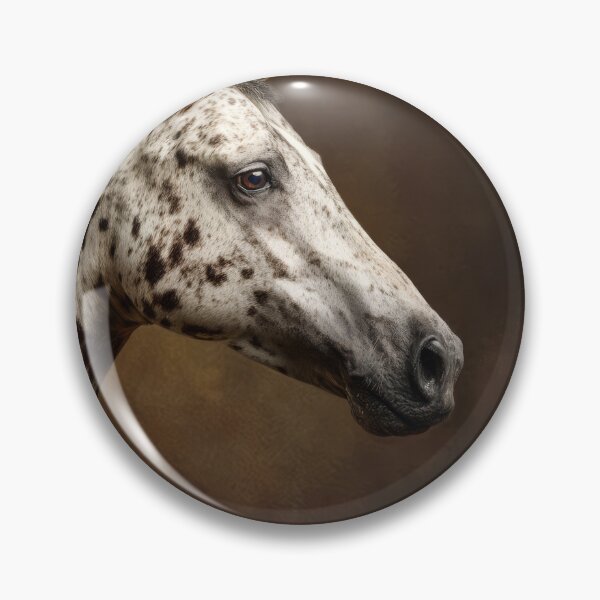 Item preview, Retrato conceptual de un caballo leopardo Appaloosa. Iluminación natural suave, enfoque nítido, fondo marrón oscuro limpio, composición artística con espacio negativo. designed and sold by Julia Shepeleva.