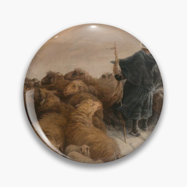 Item preview, A Shepherd and Flock in the Snow - Romanticism, Naturalism by August Friedrich Schenck designed and sold by GabyddAlessandr.